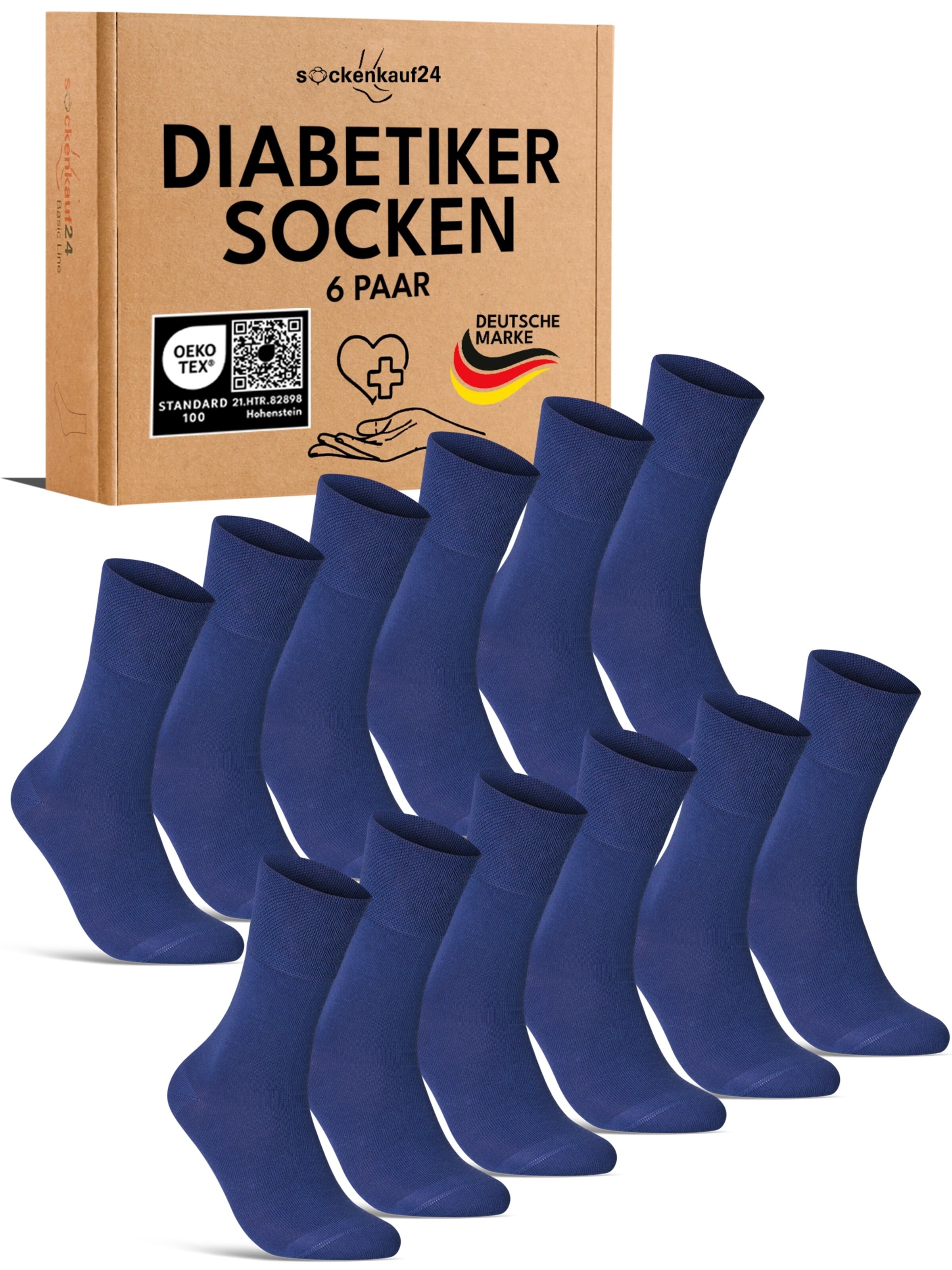 sockenkauf24 Socks 'Diabetiker Socken' in Blue: front