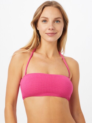 Seafolly Bandeau Bikinitop in Roze: voorkant