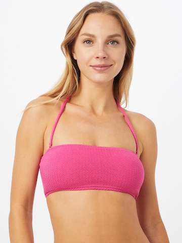 Seafolly Bandeau Bikinitop in Roze: voorkant