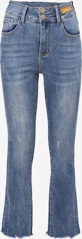 mėlyna Influencer Prigludęs Džinsai: priekis