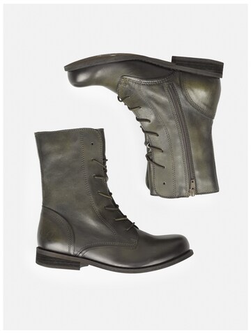 Felmini Wide Fit Lace-Up Ankle Boots in Green