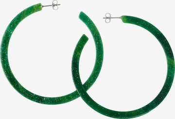 Fräulein Wunder Oorbellen 'Acetat Anne' in Groen: voorkant