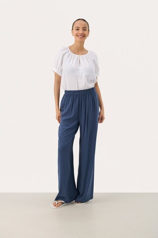 Part Two Wide leg Broek 'Alfies' in Blauw