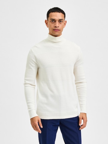 Pull-over 'Maine' SELECTED HOMME en blanc : devant