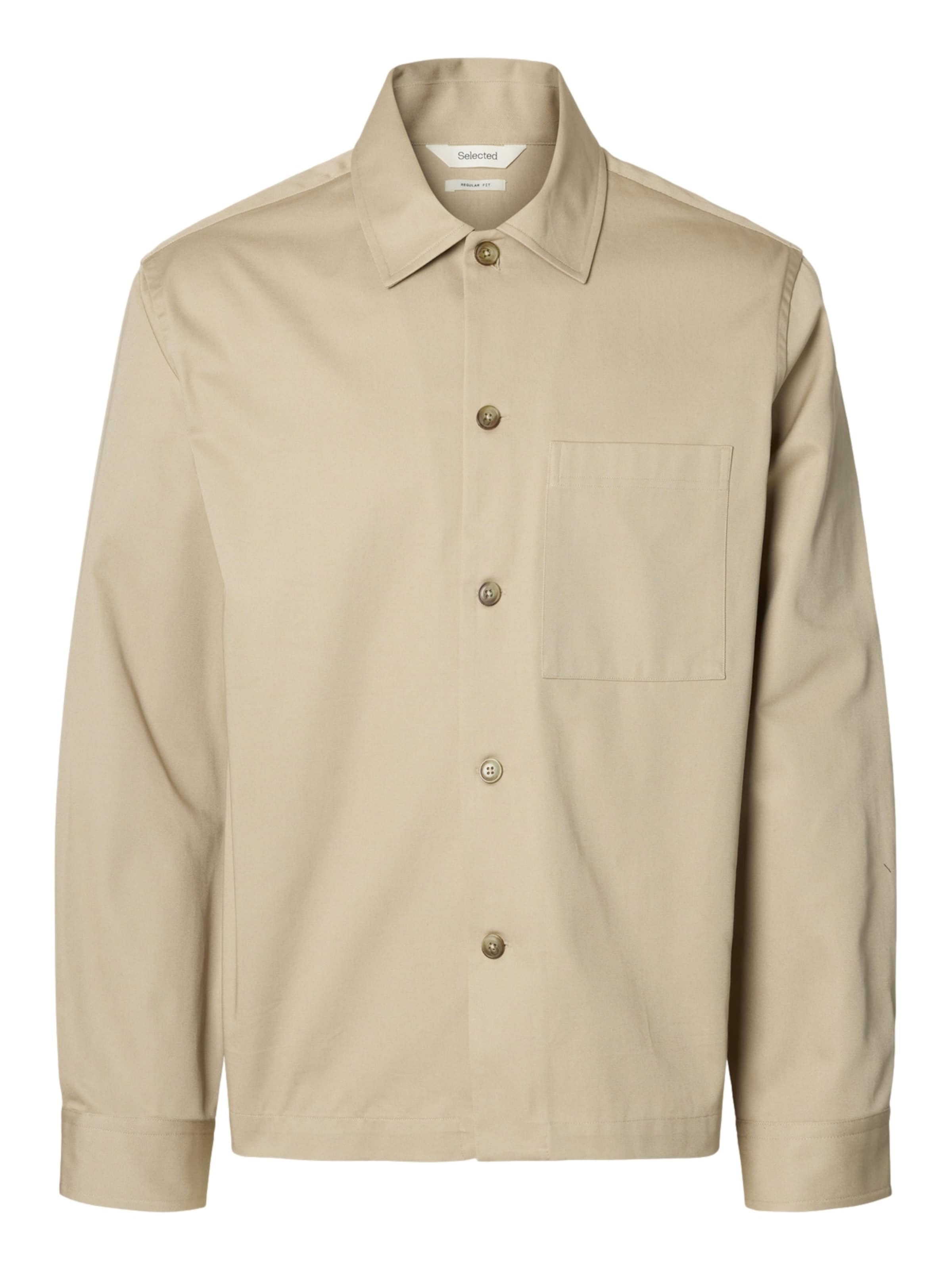 SELECTED Comfort fit Between-season jacket 'SLHTate' in Beige: front