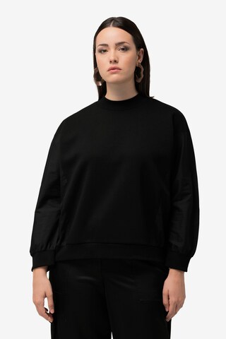 Sweat-shirt Ulla Popken en noir : devant