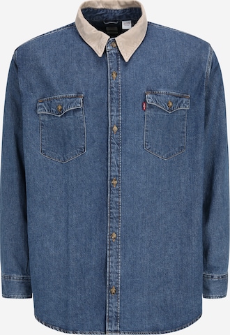 Levi's® Big & Tall Button Up Shirt in Blue: front