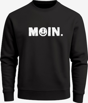 Neverless Sweatshirt 'Moin Anchor' in Black: front