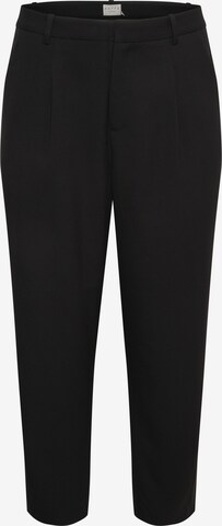 KAFFE CURVE Pleat-Front Pants in Black: front