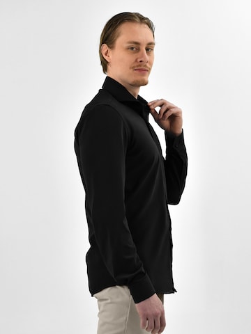 Vercate Slim fit Zakelijk overhemd 'No. 19' in Zwart