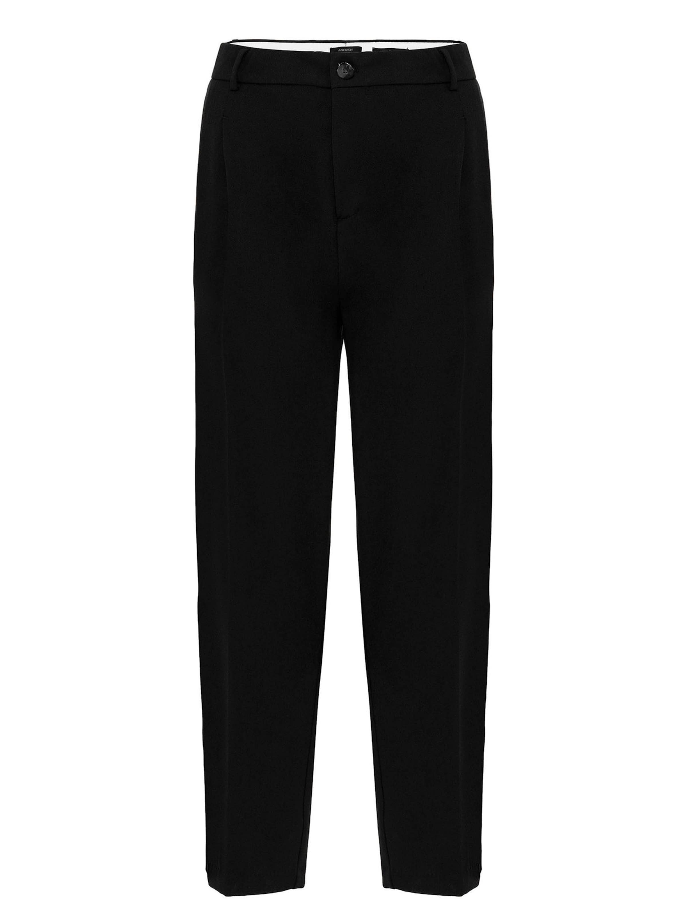 Antioch Regular Pleat-front trousers in Black: front