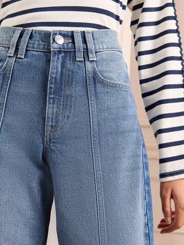 Barrel Jean love & roses en bleu