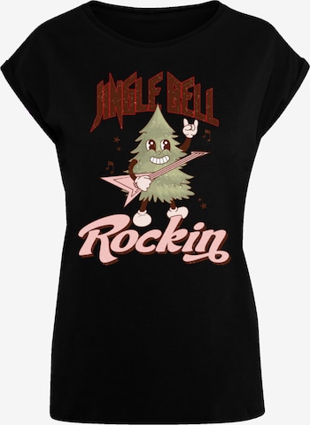 F4NT4STIC T-Shirt 'Jingle Bell Rocking Christmas Tree' in Schwarz: Vorderseite