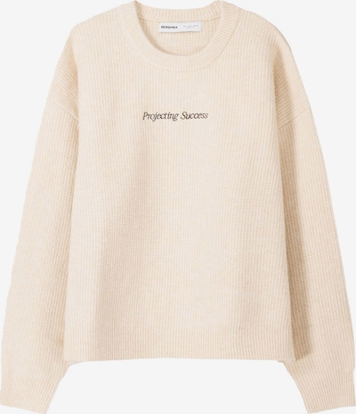 Bershka Sweter w kolorze kremowy / ciemnobrązowym, Podgląd produktu
