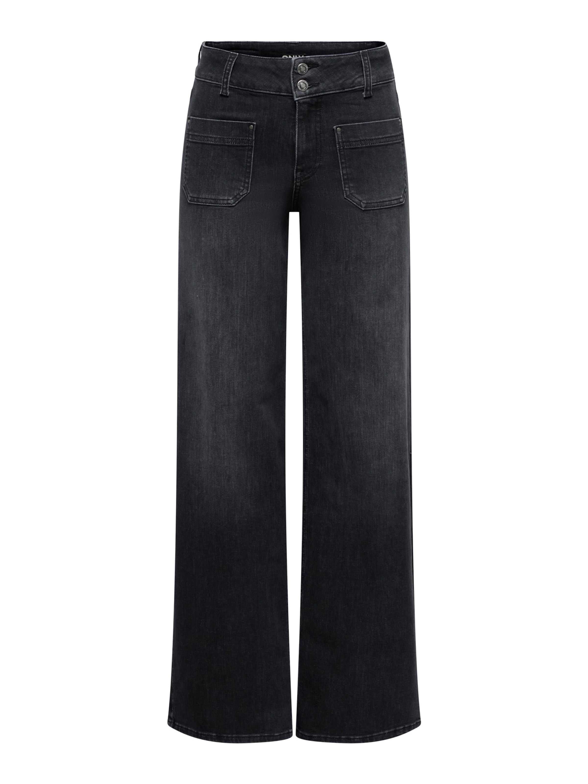 ONLY Wide Leg Jeans 'ONLMADISON BLUSH' in Schwarz: Vorderseite