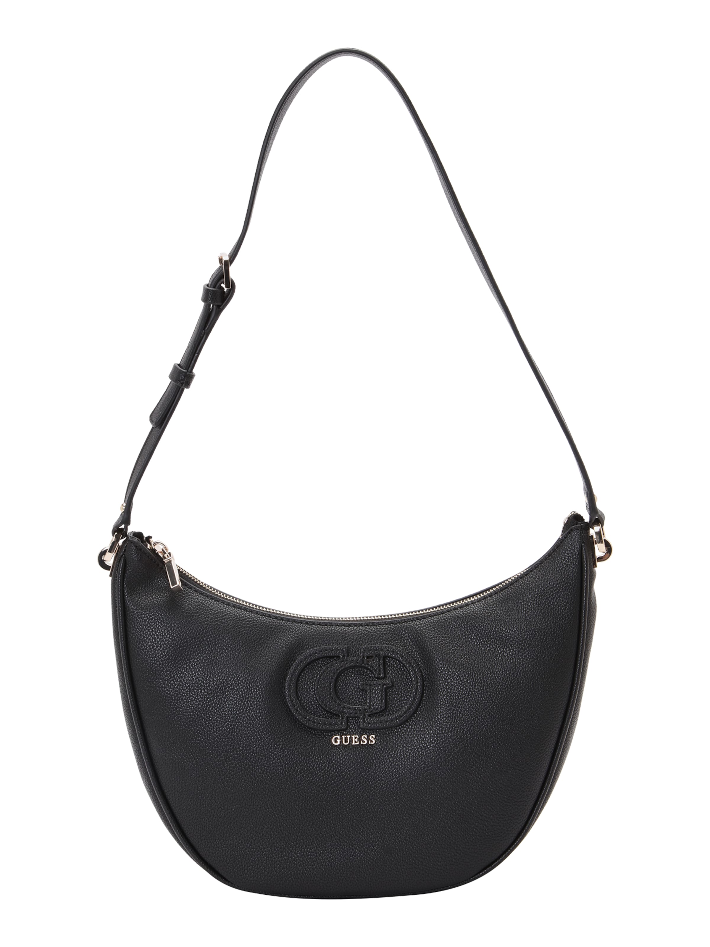GUESS Olkalaukku 'CALEBRA HOBO SHOULDER BAG' värissä musta: etupuoli