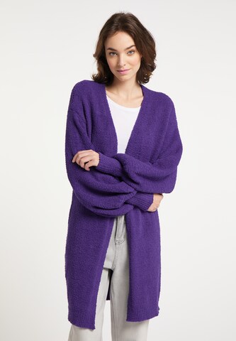 MYMO Knit Cardigan in Purple: front