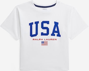 Polo Ralph Lauren Majica 'USA' | bela barva: sprednja stran