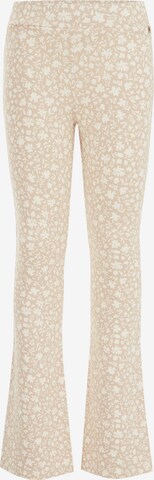 WE Fashion Flared Leggings in Beige: front
