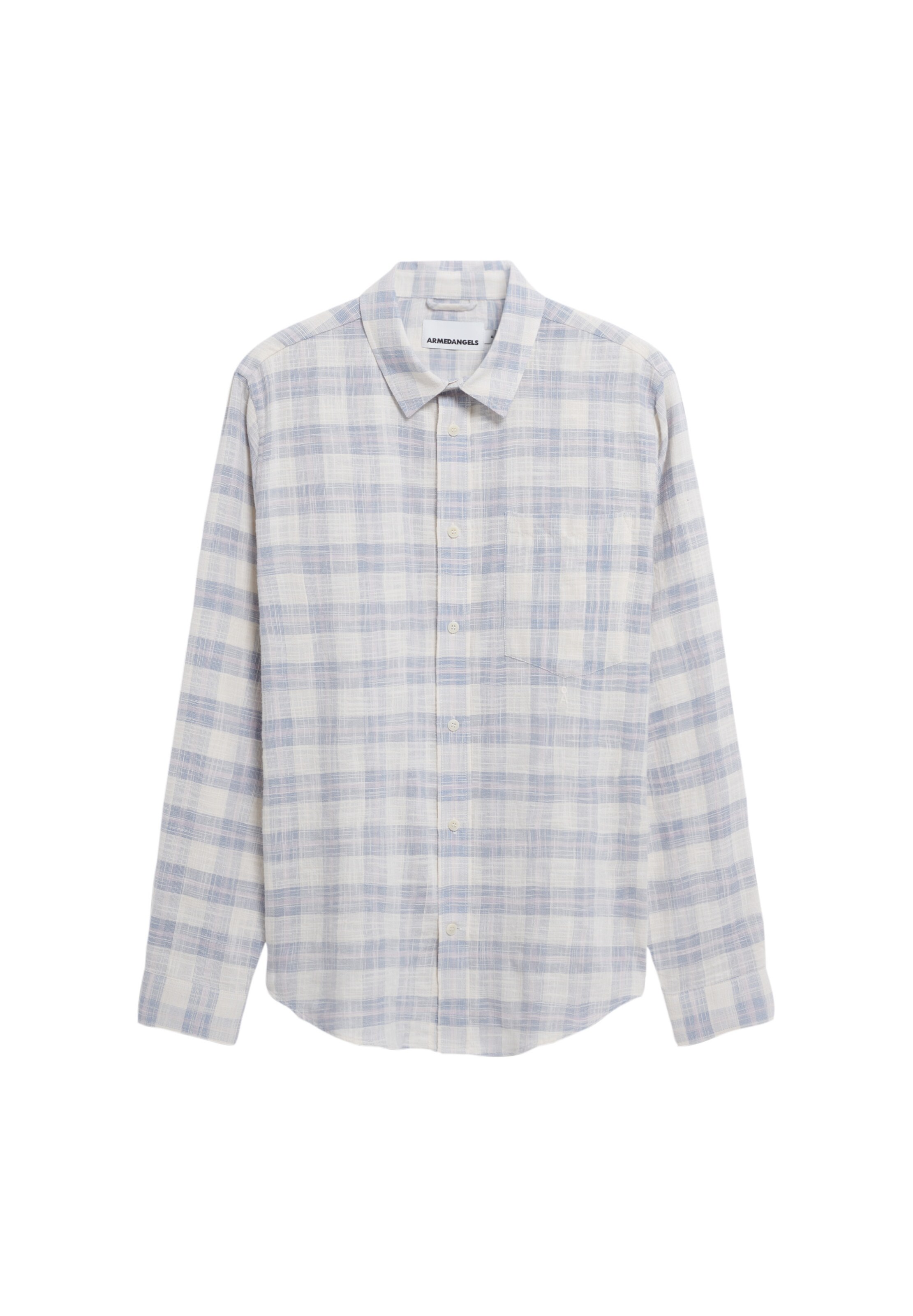 ARMEDANGELS Comfort Fit Hemd FLAAVIEN CHECK in Lila: Vorderseite