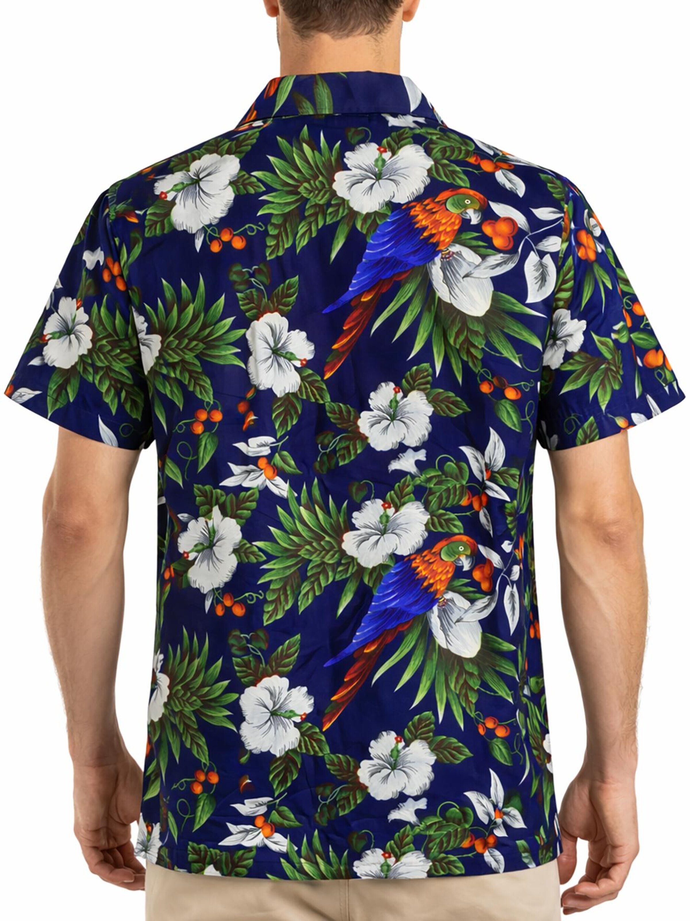 King Kameha Shirt 'Cherryparrot' in Blue