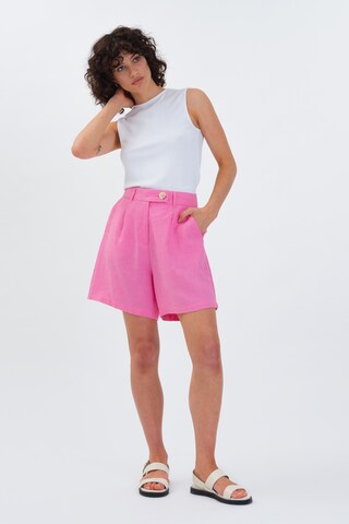 Aligne Normální Kalhoty se sklady v pase 'Fedora' – pink