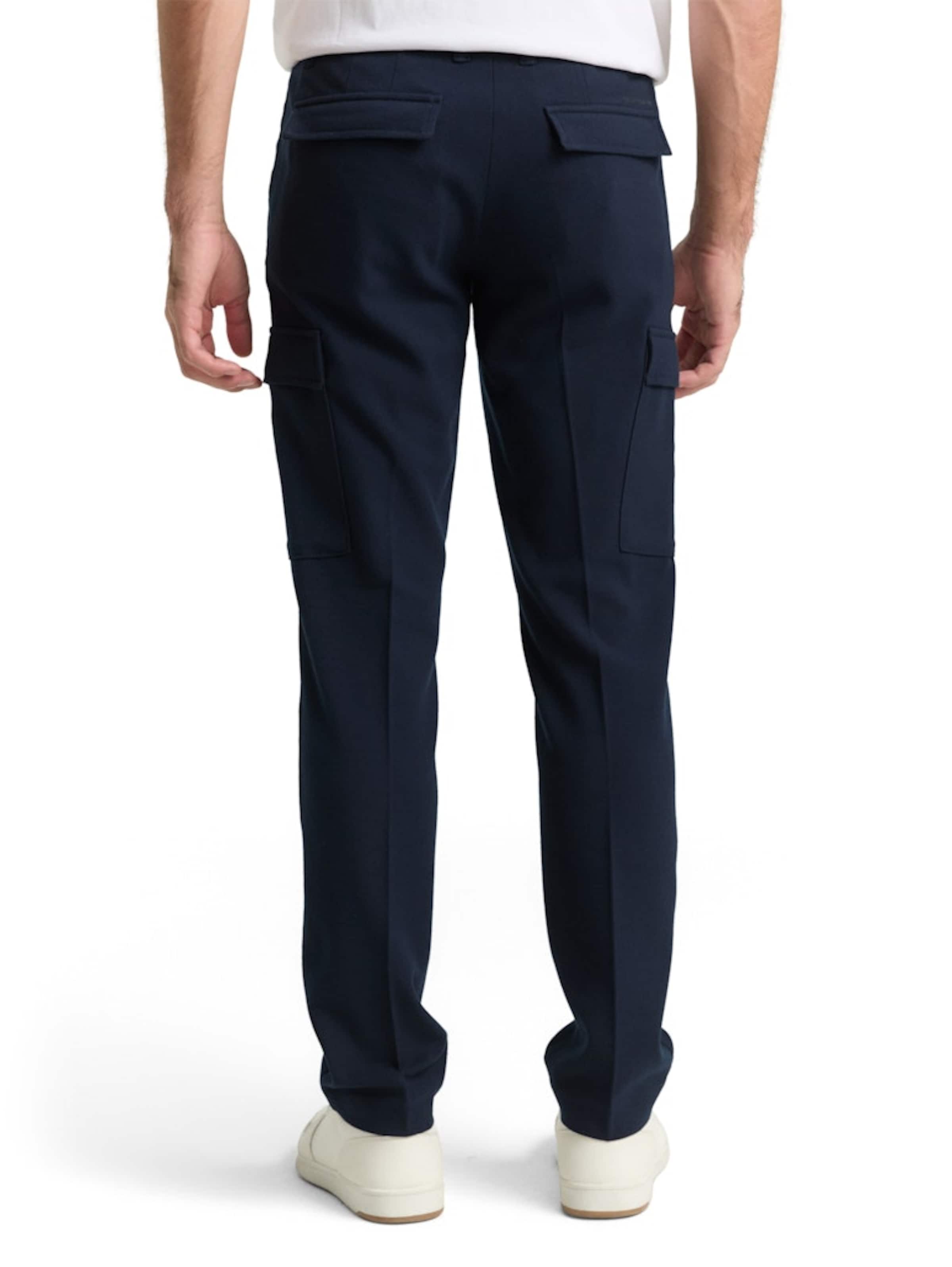 TOM TAILOR - Regular Calças com vincos em azul