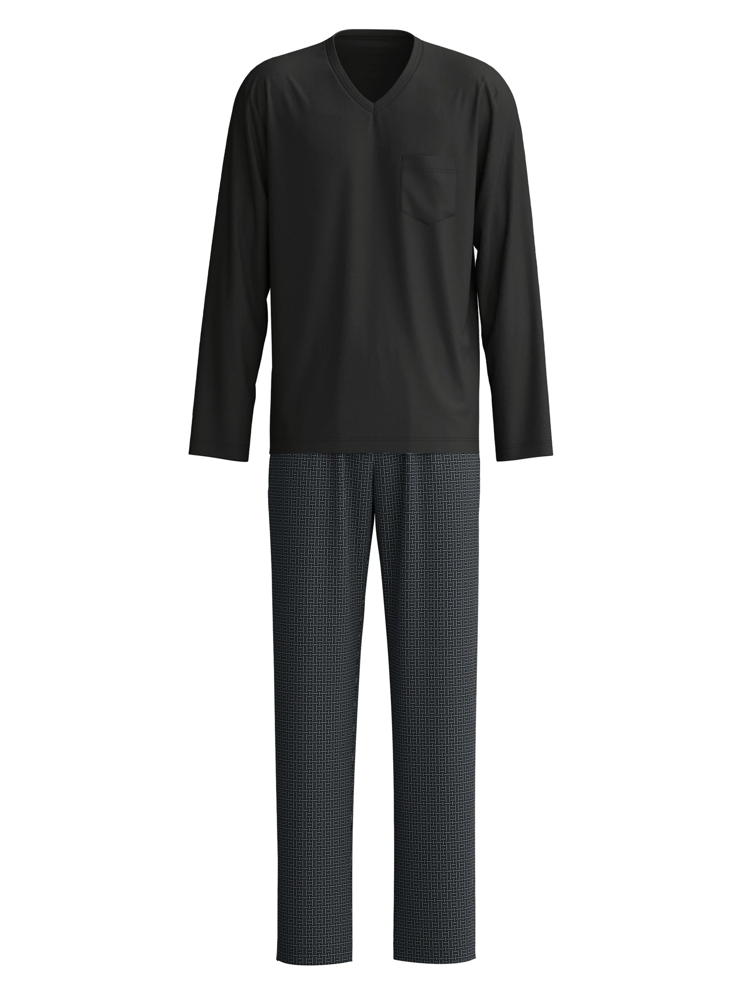 CALIDA Long Pajamas 'Relax Streamline' in Black: front