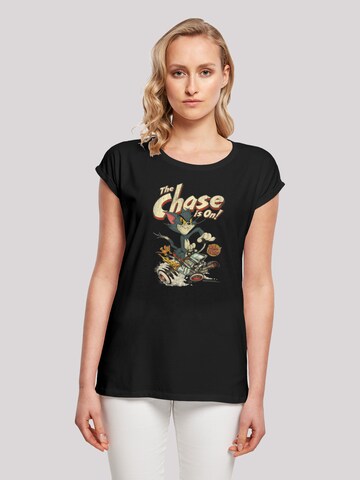 T-shirt 'Tom and Jerry The Chase Is On' F4NT4STIC en noir : devant
