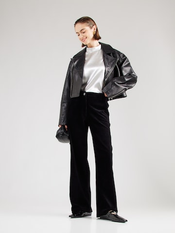 VILA - Pierna ancha Pantalón en negro