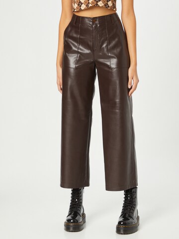 Wide Leg Pantalon s.Oliver en marron : devant