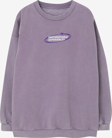 Sweat-shirt Pull&Bear en violet : devant