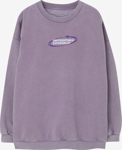 Pull&Bear Sweatshirt in lila / dunkellila / weiß, Produktansicht