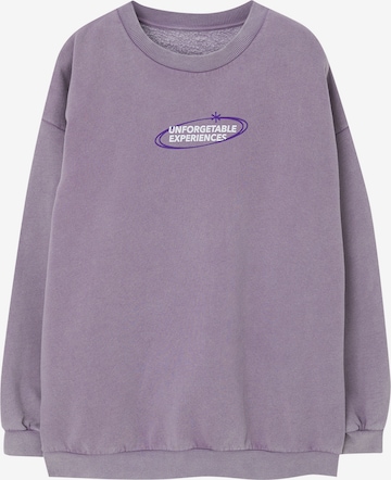 Pull&BearSweater majica - ljubičasta boja: prednji dio