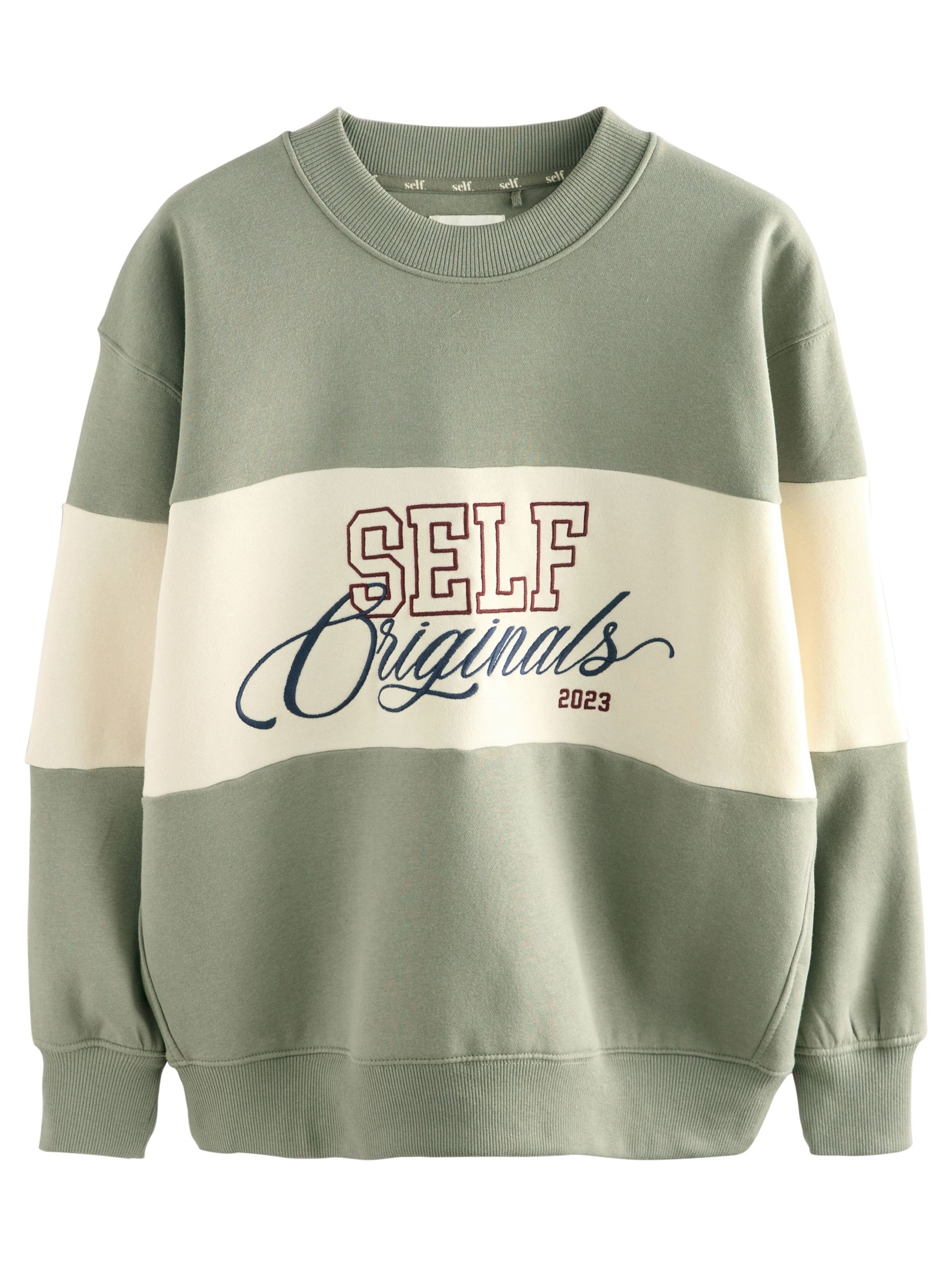 Sweat-shirt self. en vert : devant