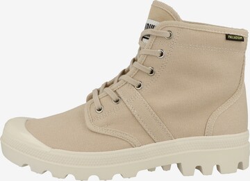 Palladium Lace-Up Boots in Beige