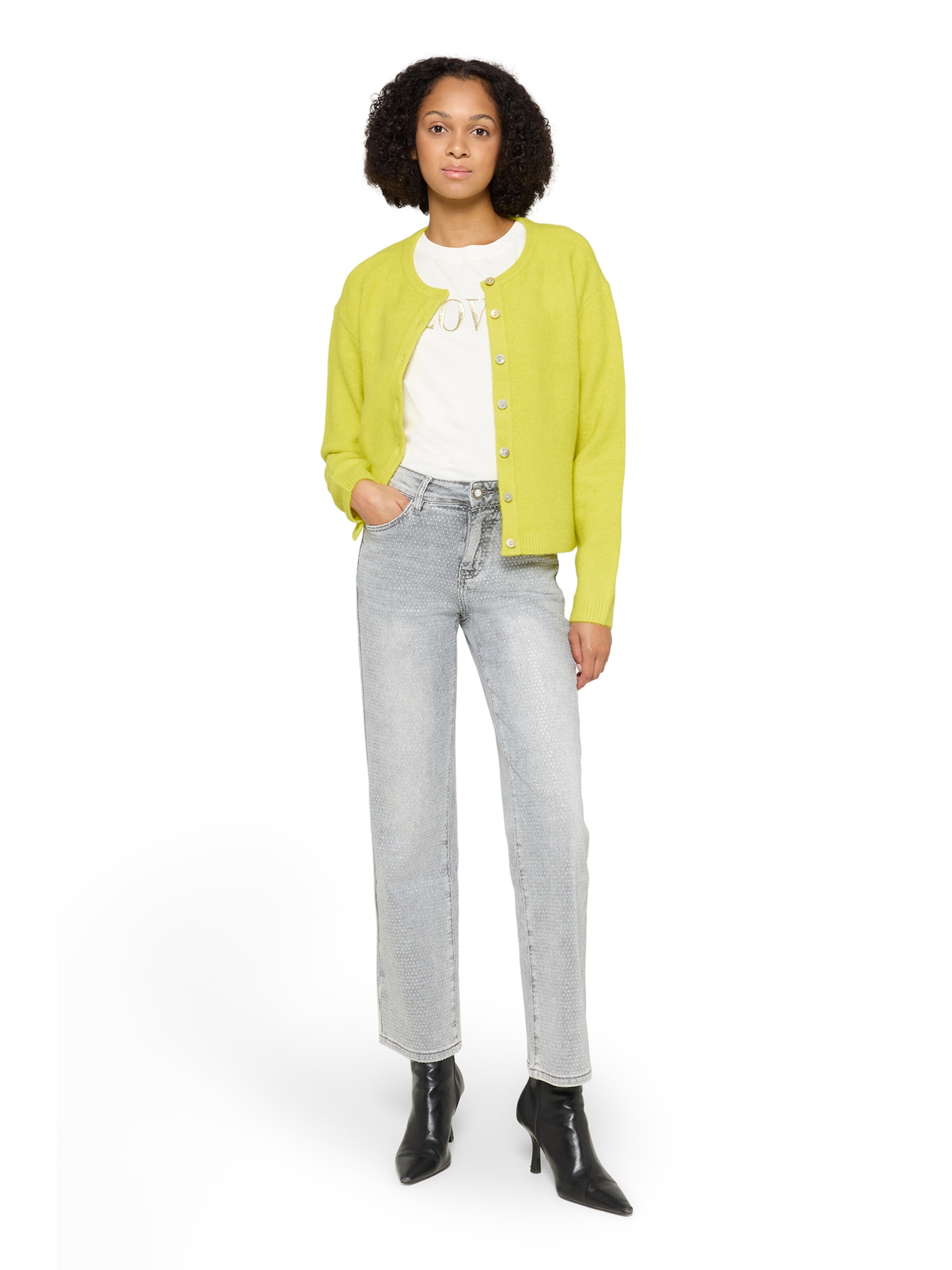 Cartoon Gebreid vest in Geel