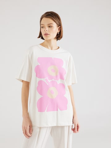 Marimekko - Camisa oversized 'EMBLA UNIKKO' em branco: frente