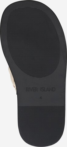 River Island Босоножки через палец в Бежевый