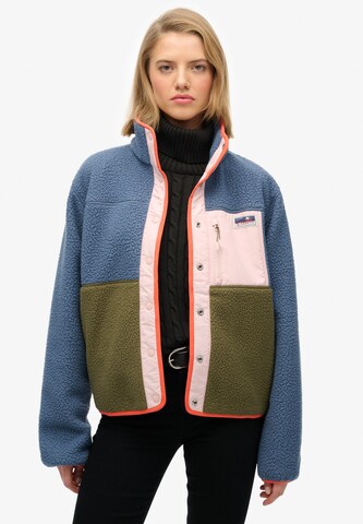 Veste en polaire Superdry en bleu : devant