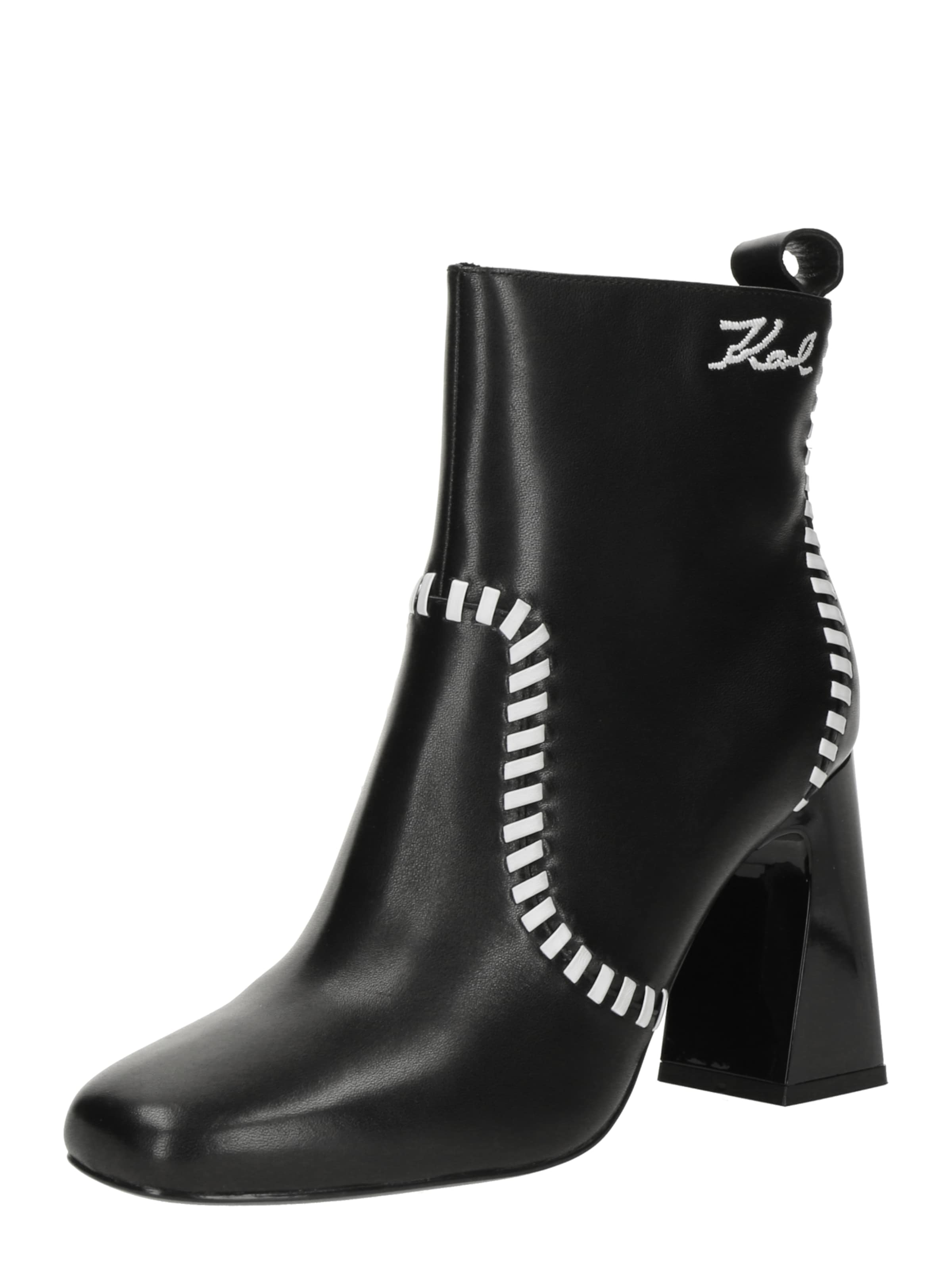 Karl Lagerfeld Къси ботуши в черно / бяло, Преглед на продукта