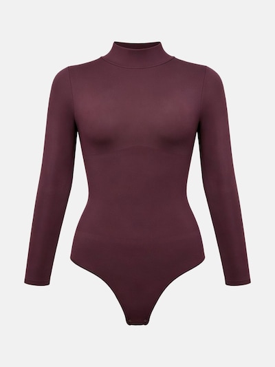cfab Shaping Bodysuit 'Clean Longsleeve Turtleneck Sculpting Bodysuit with String' in XS in Burgundy, Item view