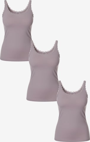 Maillot de corps 'COTTON LACE Tanktop Frauen 3er Pack' Maxte en violet : devant