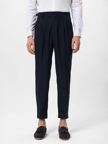 Antioch Slim fit Pleat-front trousers in Blue: front