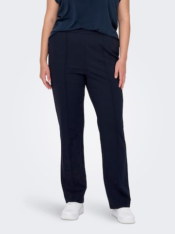 ONLY Carmakoma Regular Pleat-Front Pants 'Goldtrash-Suki' in Blue: front