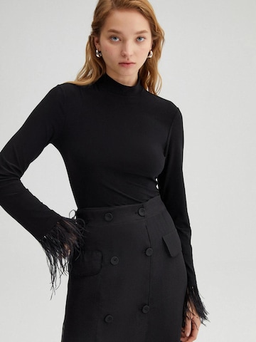 Body 'Feather Detailed Body' Touché Privé en noir