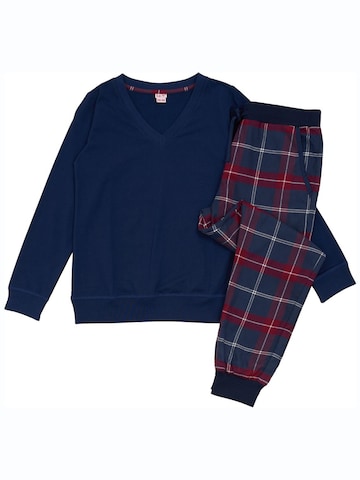 La V Pajamas in Blue: front