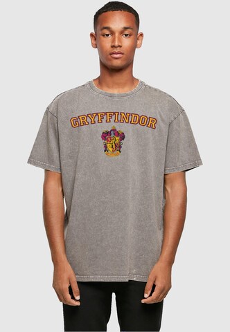 ABSOLUTE CULT Shirt 'Harry Potter - Hogwarts Gryffindor Crest' in Grey: front