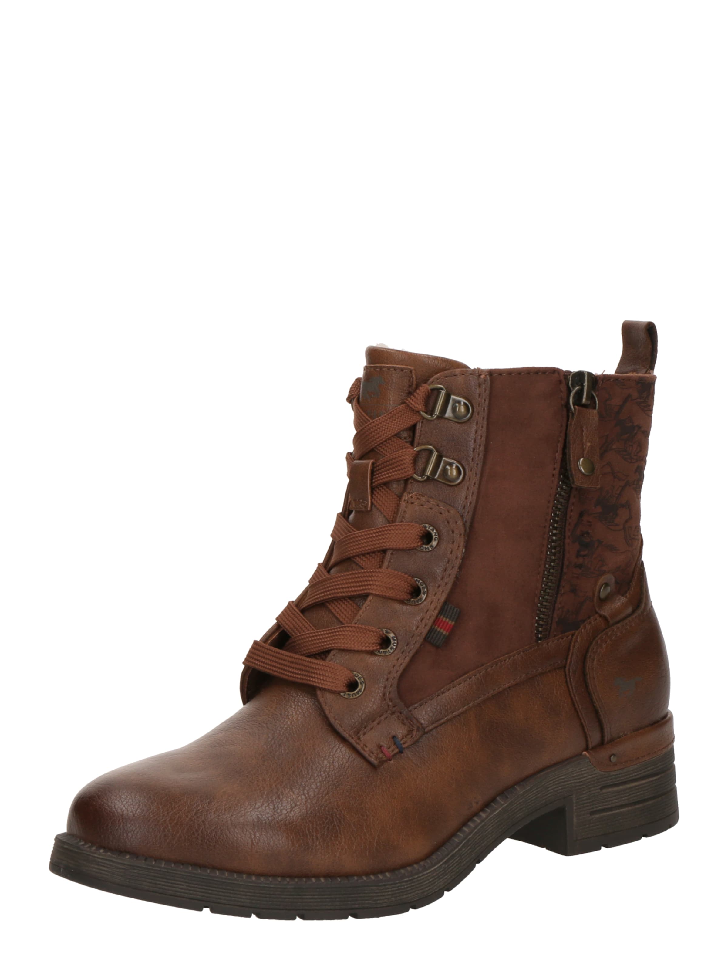 MUSTANG Schnürstiefelette in Braun: Vorderseite