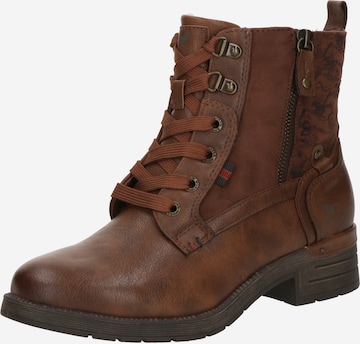 Bottines à lacets MUSTANG en marron : devant